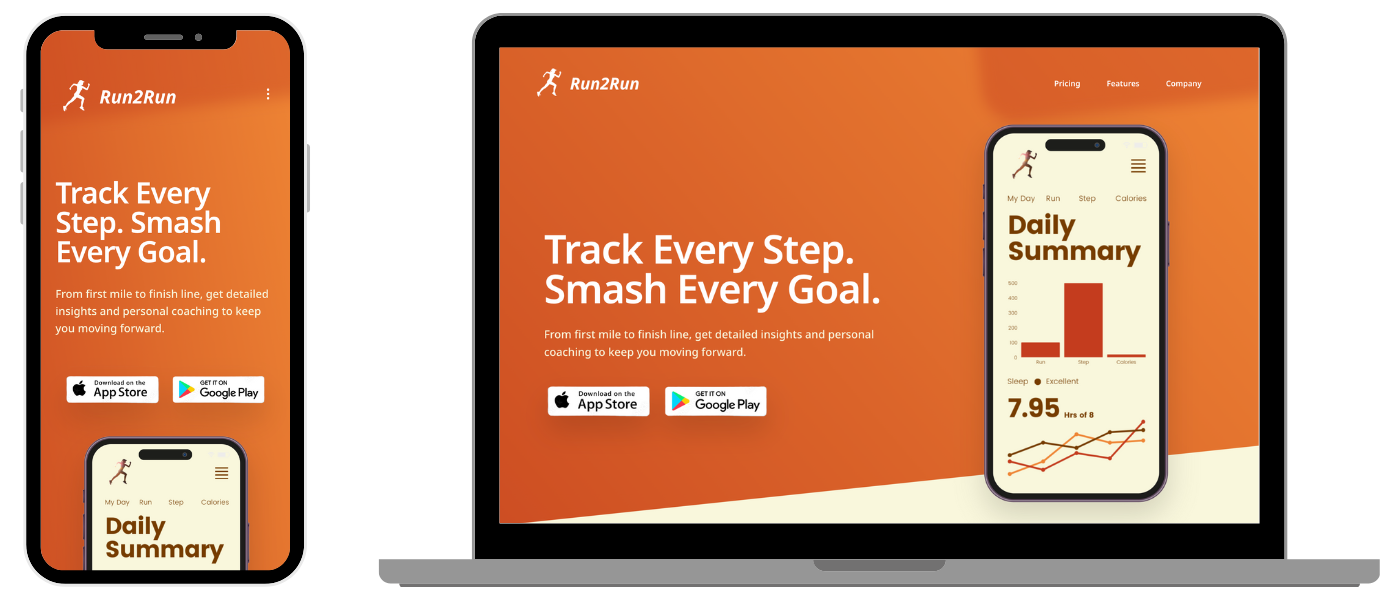 Example Website displayed on desktop and mobile